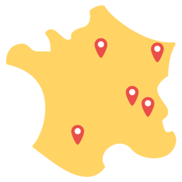 carte des 5 antennes lcoales