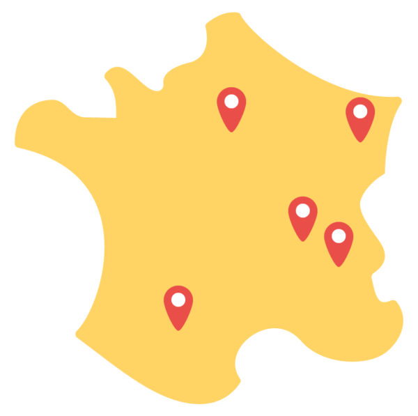 carte des 5 antennes lcoales